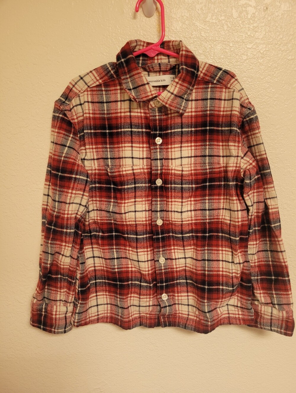 abercrombie kids Red and Navy Plaid Button-Up Shirt